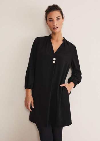 Phase Eight Charlotte Tunic Dress Black Canada | INFSJO-381